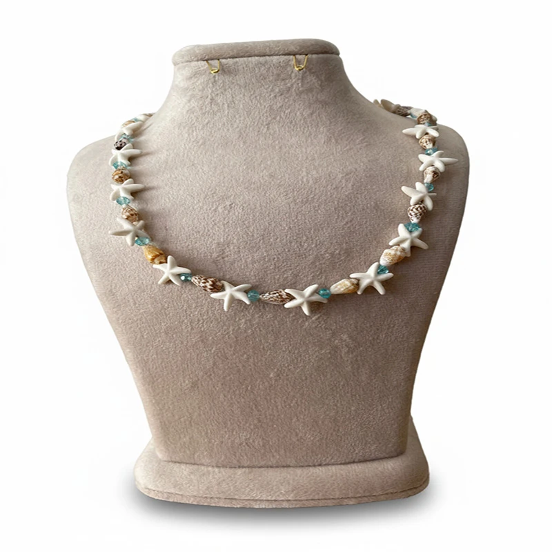 گردنبند زنانه مدل دستساز صدفی و ستاره دریایی