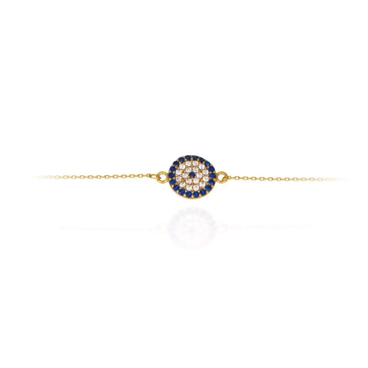 دستبند طلا 18 عیار زنانه کاپانی مدل چشم نظر کد KB011 -  - 4