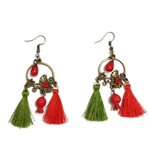 گوشواره دخترانه گالری سنجاق قفلی طرح دانه انار مدل یلدا کد 403