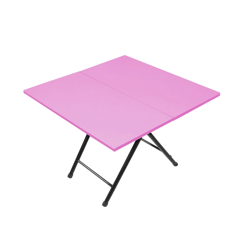 میز جلومبلی مربع با پایه فلز و صفحه نئوپان میزیمو مدل 2 تیکه تاشو کد 6205 سایز 70