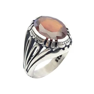 انگشتر نقره مردانه مدل گارنت آفریقایی کد 5846193