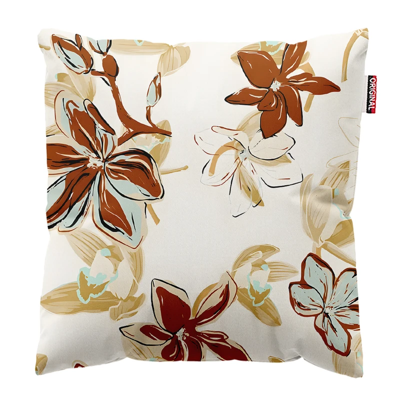 کوسن پاد آفرین مدل مینیمال طرح گل و برگ کد PK403253 سایز 40*40 سانتی متر