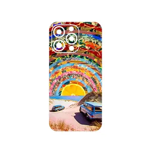 MAHOOT Collage of Orange Sky Cover Sticker for Apple iPhone 13 Pro Max
