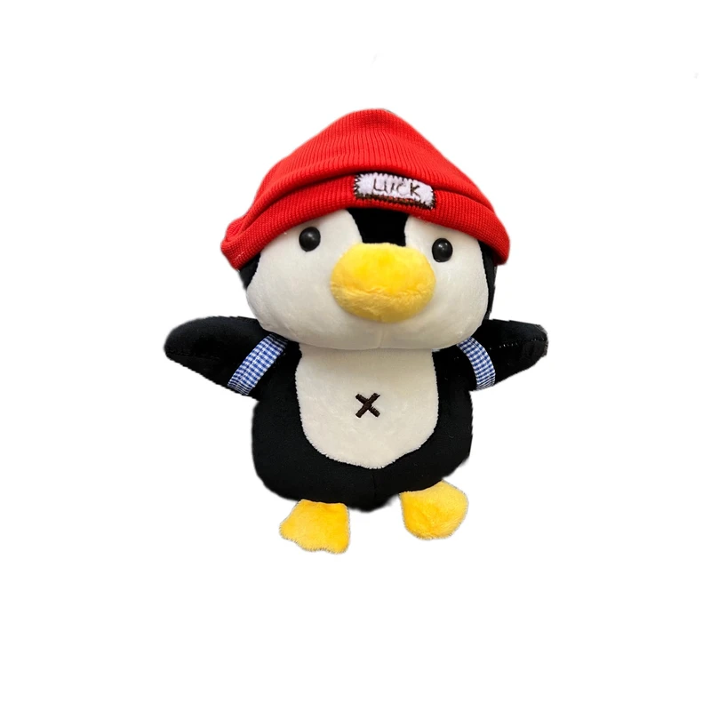 عروسک مدل پنگوئن کلاه کیف دار ارتفاع 25 سانتی متر