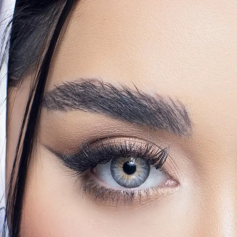 لنز چشم رویال ویژن کد 373 رنگ طوسی عسلی رگه دار دور دار