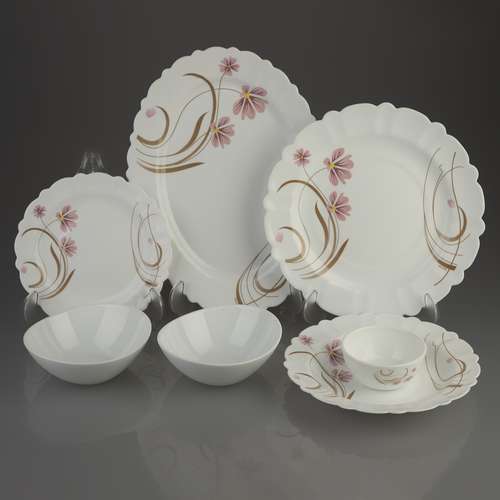 سرویس غذا خوری 25 پارچه آیروپال طرح گرد مدل صنم صورتی 