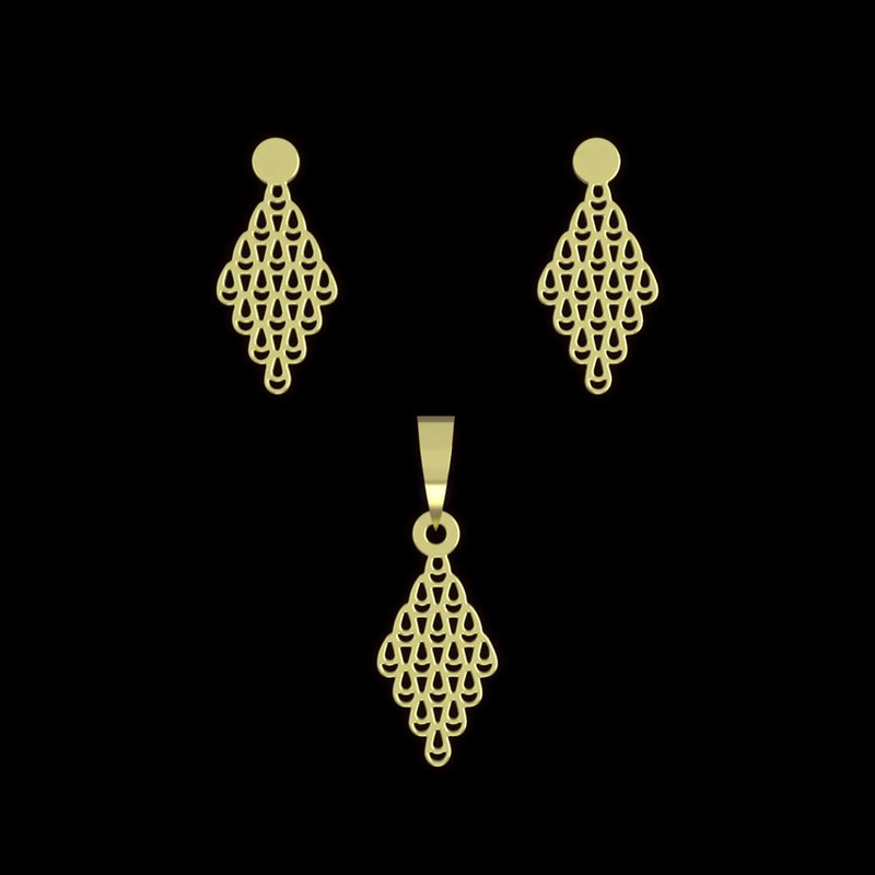 نیم ست طلا 18 عیار زنانه مدوپد مدل هندسی کد NA13366