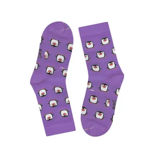 جوراب ساق بلند دخترانه مدل پنگوئنی 2553561153