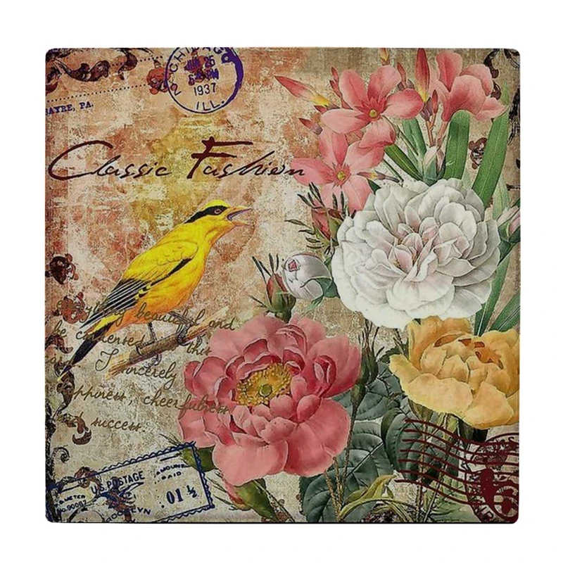 زیر لیوانی طرح گل و مرغ کد    3612243_1488