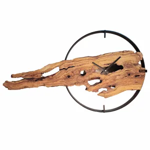 ساعت دیواری رنگو مدل روستیک چوبی