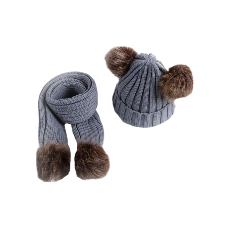 ست کلاه و شال گردن بافتنی بچگانه مدل ۳۵۶۸۸