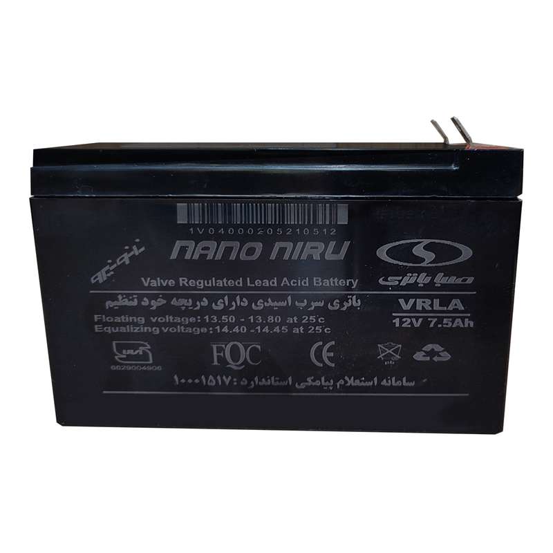 باتری سیلد اسید صبا باتری مدل 12V-7.5Ah باتری سیلد اسید صبا باتری مدل 12V-7.5Ah
