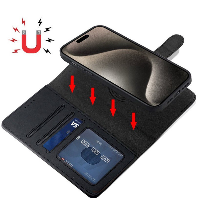 کیف کلاسوری اچ دی دی طرح چرمی مگ سیف مدل LUXURY مناسب برای گوشی موبایل اپل IPHONE 12 promax
