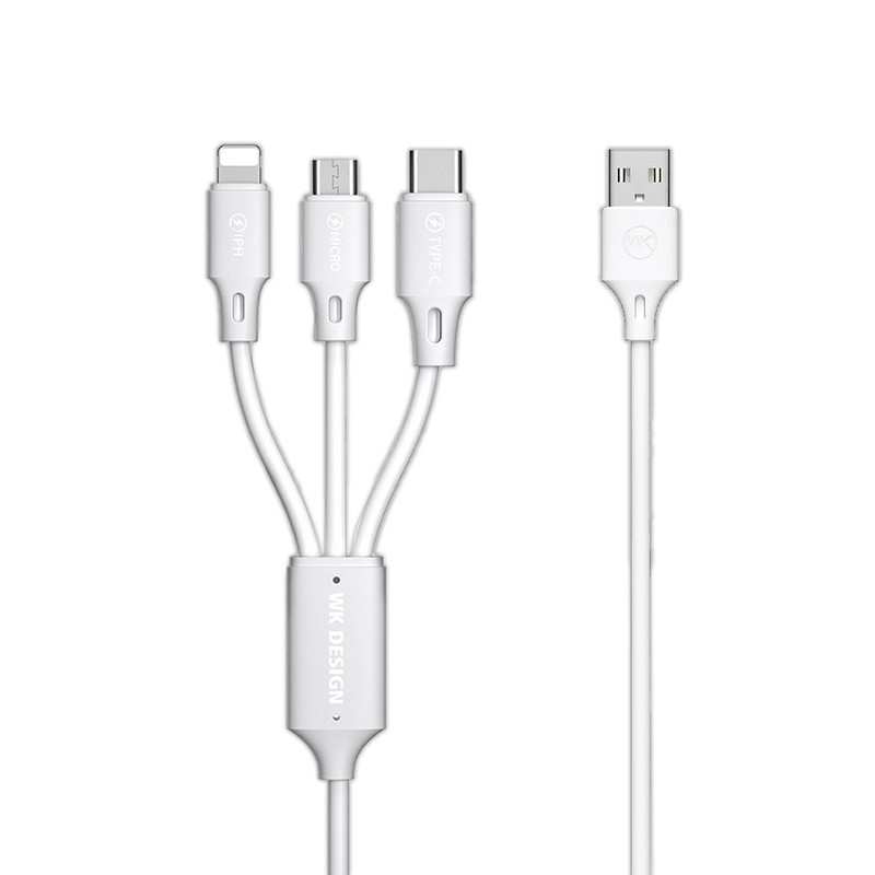کابل تبدیل USB به Micro-USB / USB-C / لایتنینگ ویکام مدل 103 طول 1 متر