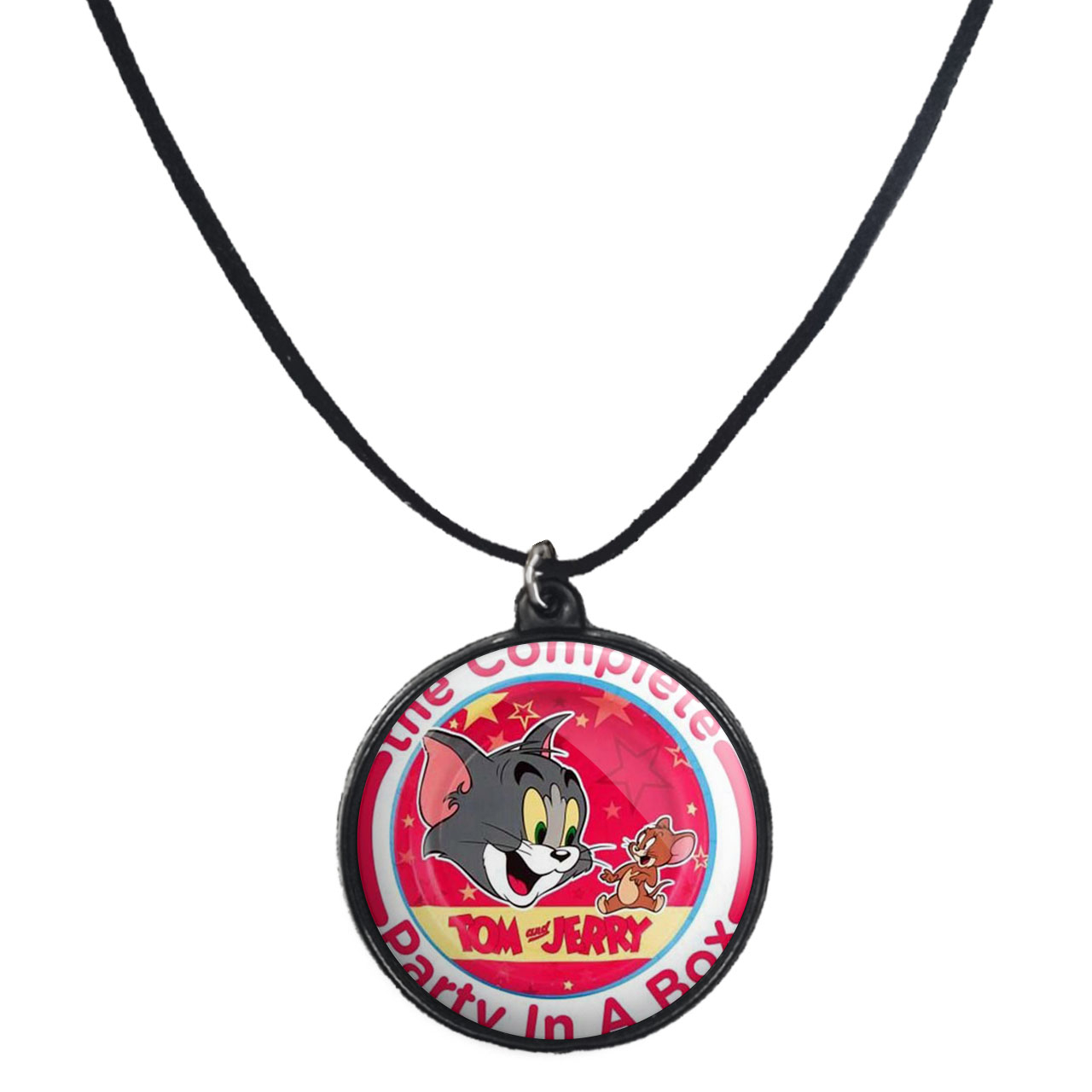 گردنبند پرمانه طرح تام و جری کد pmb.896 مدل دو طرفه