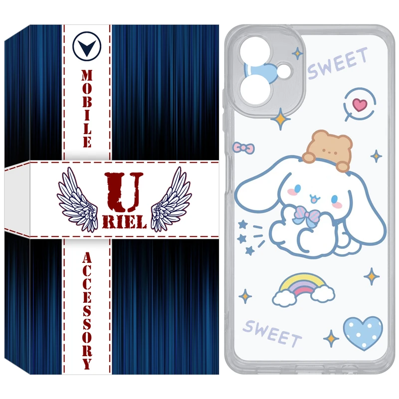 کاور یوریل مدل Clear کد 24 طرح خرگوش بامزه مناسب برای گوشی موبایل سامسونگ Galaxy A06
