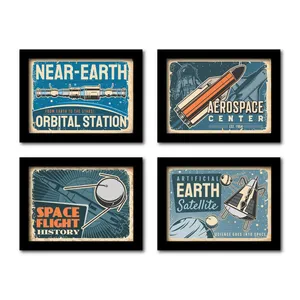 تابلو مدل ناسا و فضا طرح space vibes مجموعه 4 عددی
