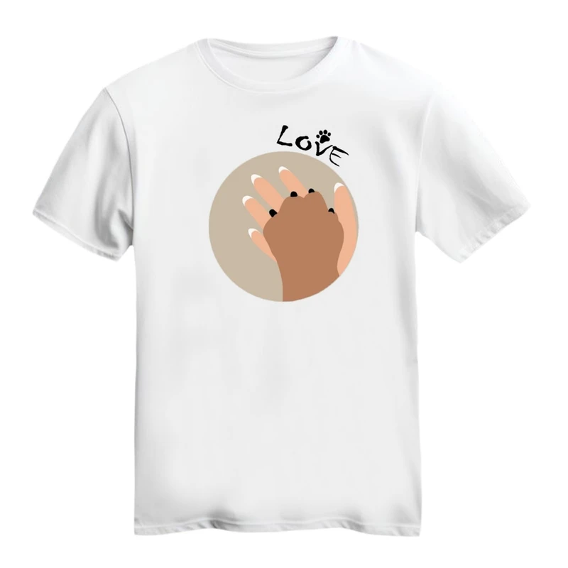 تی شرت آستین کوتاه زنانه مدل دوستدار حیوانات