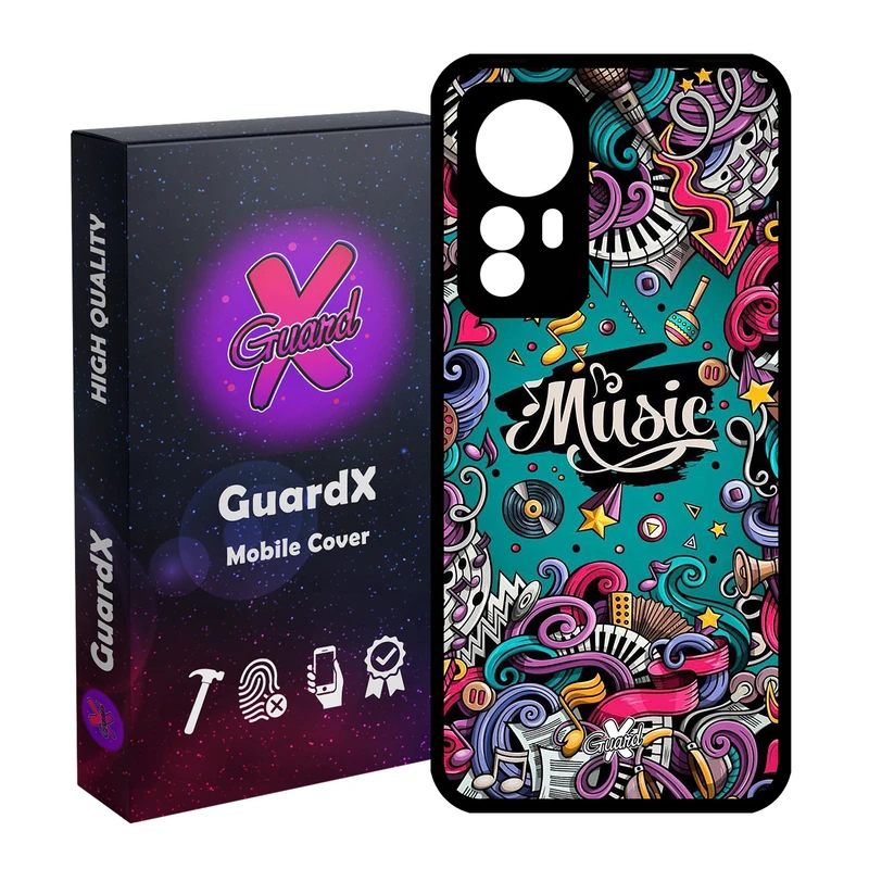 کاور گارد ایکس طرح Music مدل Glass10025 مناسب برای گوشی موبایل شیائومی Mi 12/Mi 12X/Mi 12S