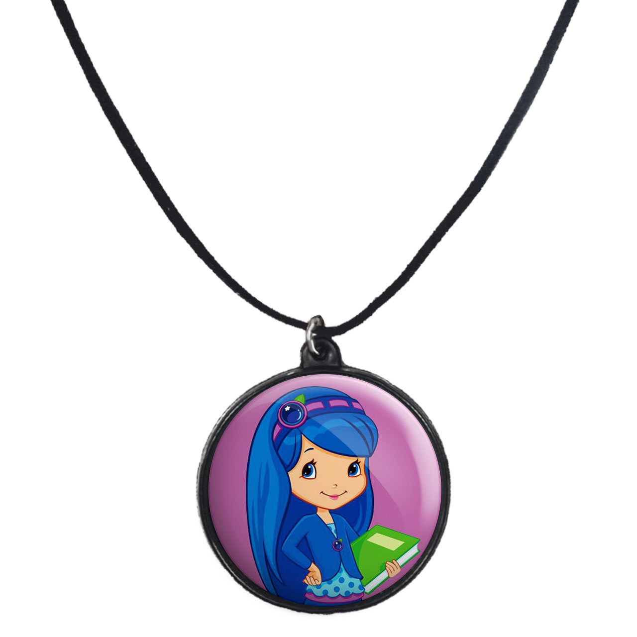 گردنبند پرمانه طرح دختر توت فرنگی کد pmb.1653 مدل دو طرفه