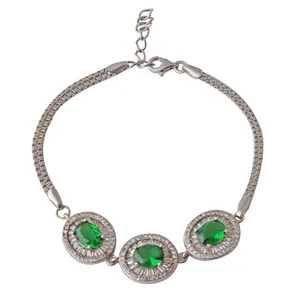 دستبند نقره زنانه مدل سنگ کوارتز کد DP_539