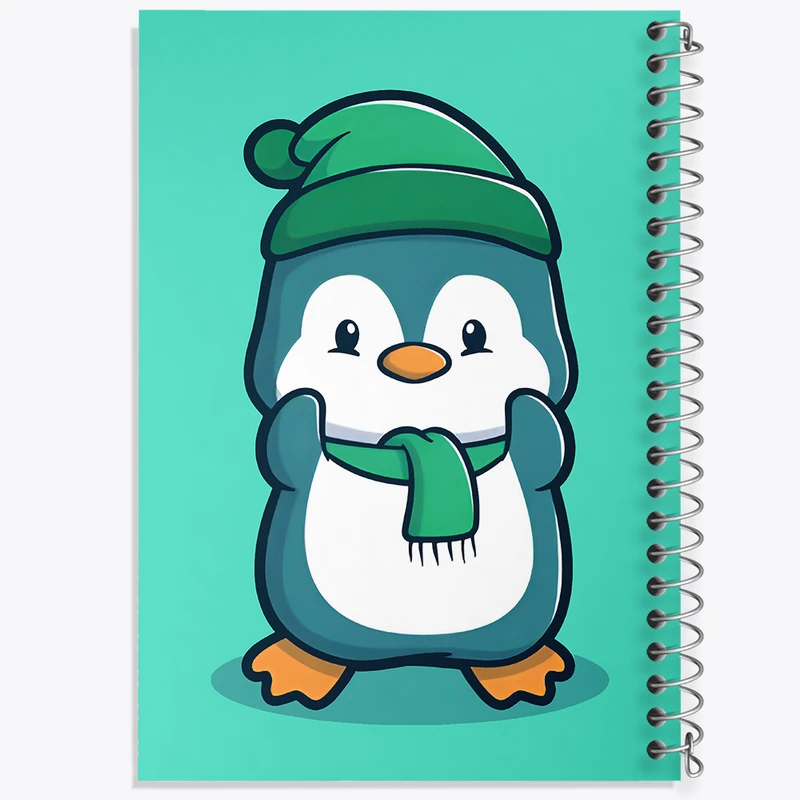 دفتر شطرنجی 50 برگ خندالو طرح پنگوئن کیوت کد N5898