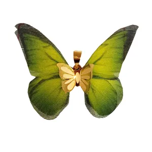 آویز گردنبند طلا 18 عیار زنانه مدل پروانه کد 180