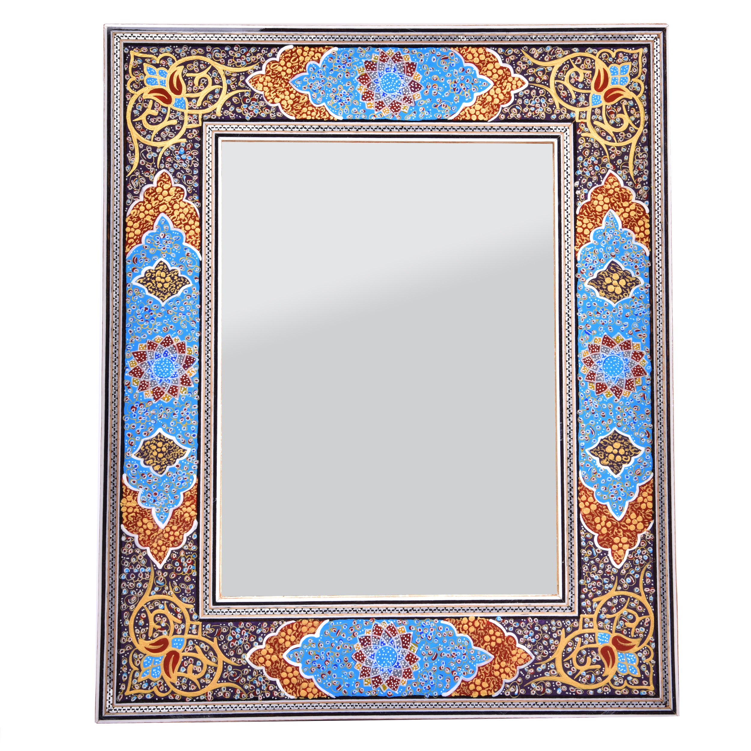 قاب آینه خاتم کاری تذهیب طرح ماهور  کد AZ1723
