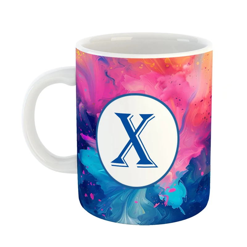 ماگ پادآفرین مدل فانتزی طرح حرف X کد 19