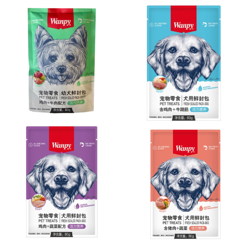 پوچ سگ ونپی مدل ترکیبی طعم مرغ و گوشت وزن 80 گرم بسته ۴ عددی