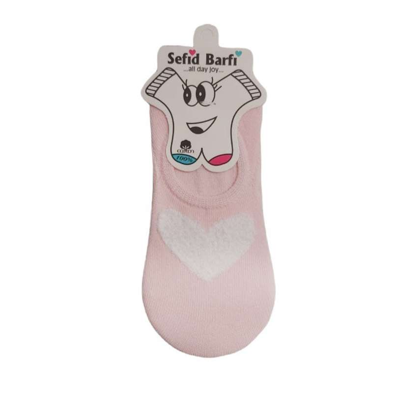 جوراب دخترانه سفید برفی مدل قلب