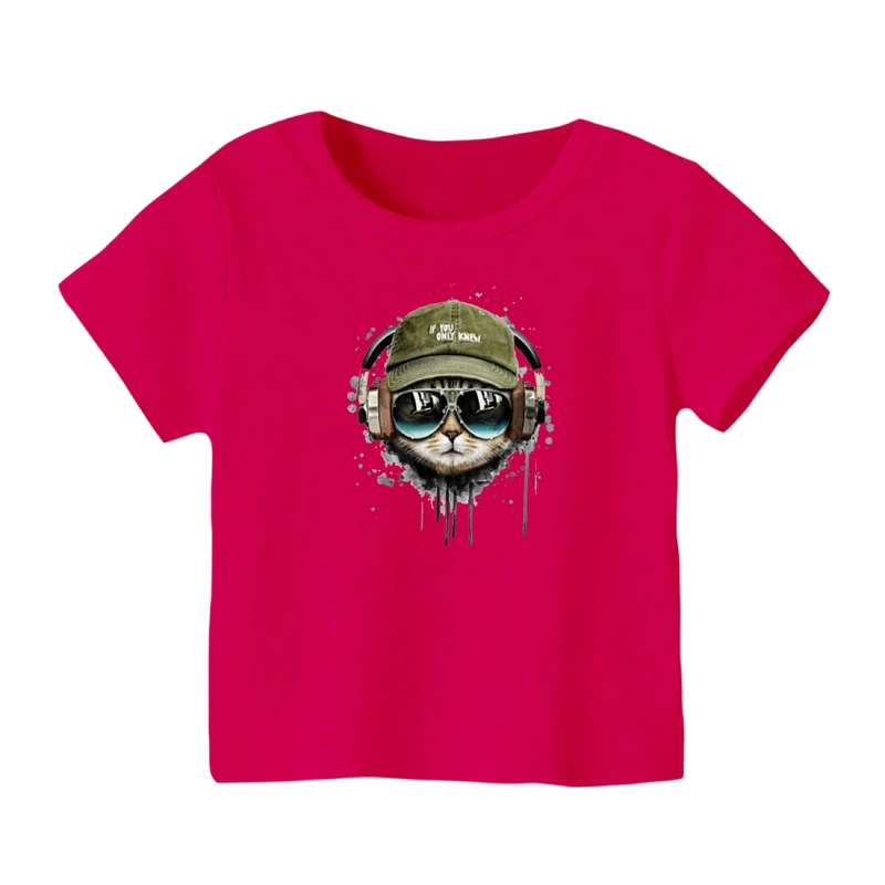 تی شرت آستین کوتاه بچگانه مدل گربه کد ۱۱