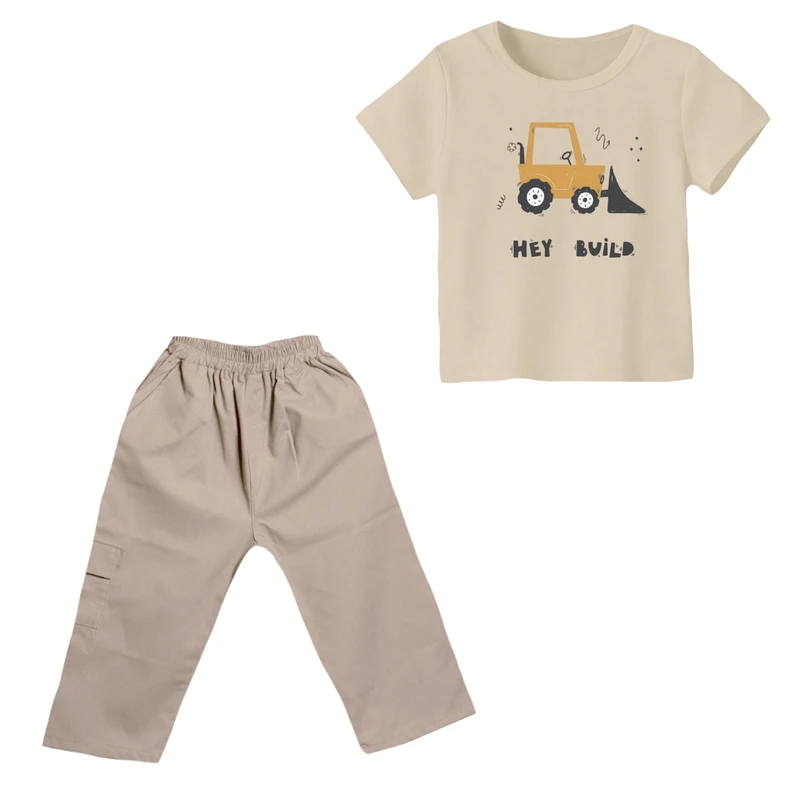 ست تی شرت و شلوارک پسرانه مدل ماشین کد ۲