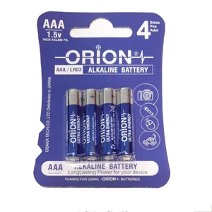 باتری آلکالاین نیم قلمی اوریون مدل Alkaline LR03 بسته چهار عددی