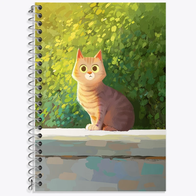 دفتر زبان 50 برگ خندالو مدل سه خط طرح گربه (Cat) کد F569