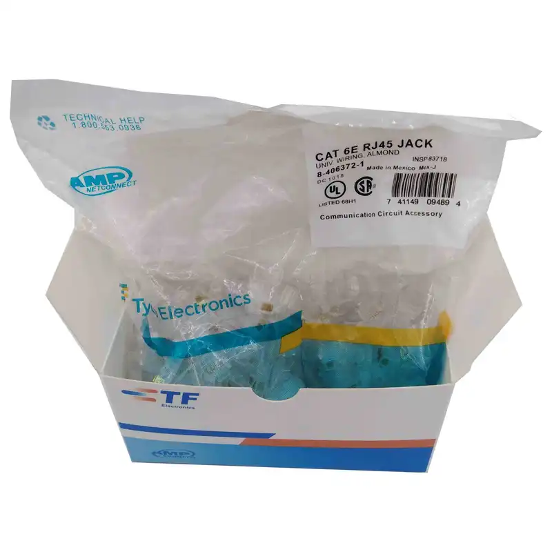 سوکت شبکه CAT6E امپ مدل JN16E بسته 100 عددی