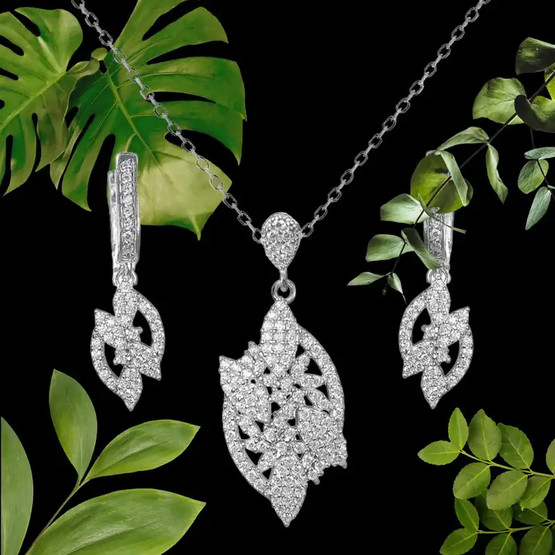 نیم ست نقره زنانه مدل مبینای ماه