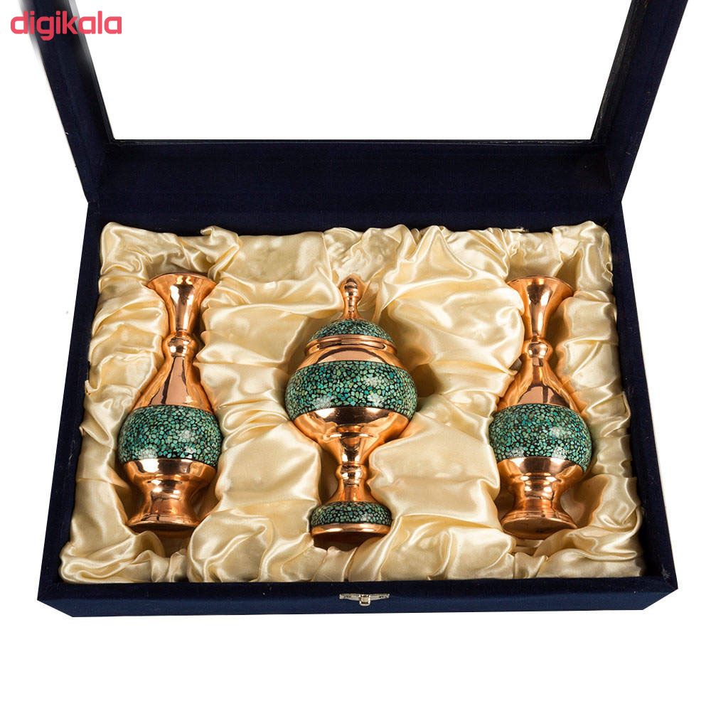 ست سه تکه گلدان و شکلات خوری فیروزه کوبی مدل 020 main 1 1