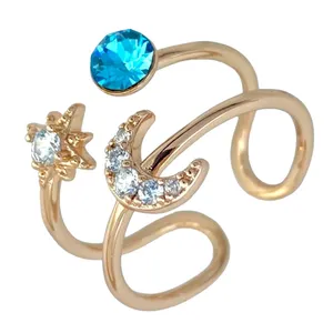 انگشتر زنانه ژوپینگ مدل ماه و ستاره کد R4109