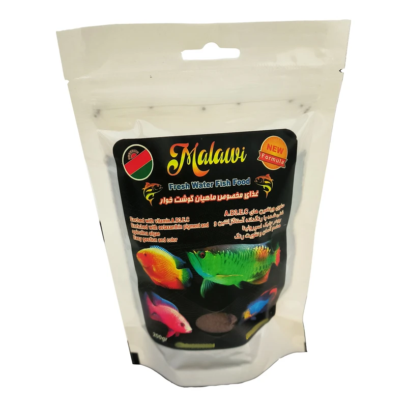 غذا رنگ ماهی مالاوی مدل گرانولی کد 3002 وزن 200 گرم