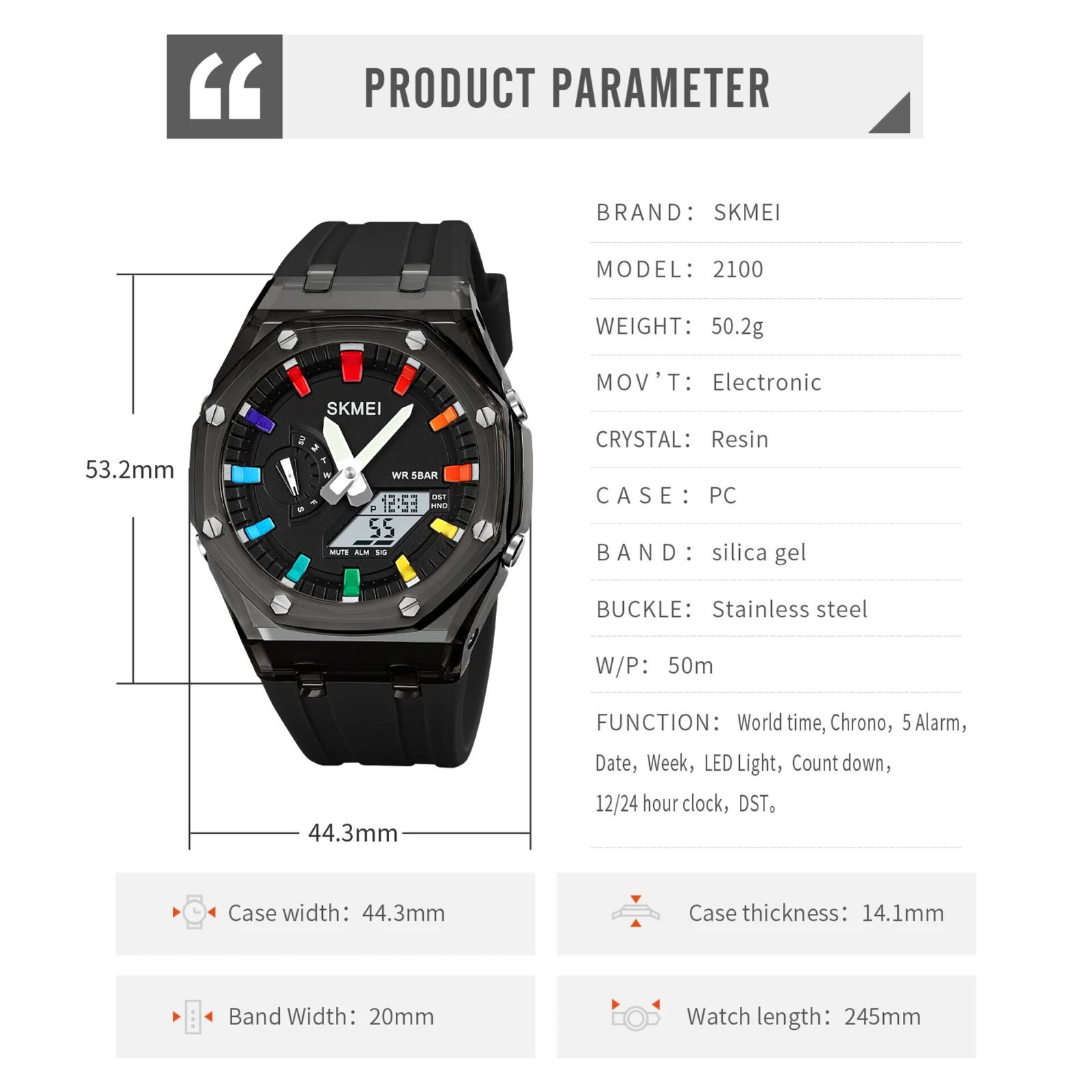 ساعت مچی عقربه ای اسکمی مدل 2100 BB - - 5