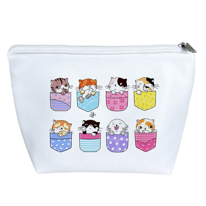 کیف لوازم آرایش دخترانه خندالو مدل گربه بامزه کد 1827