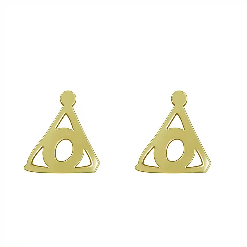 گوشواره طلا 18 عیار زنانه مدوپد مدل هندسی کد GA1-16132