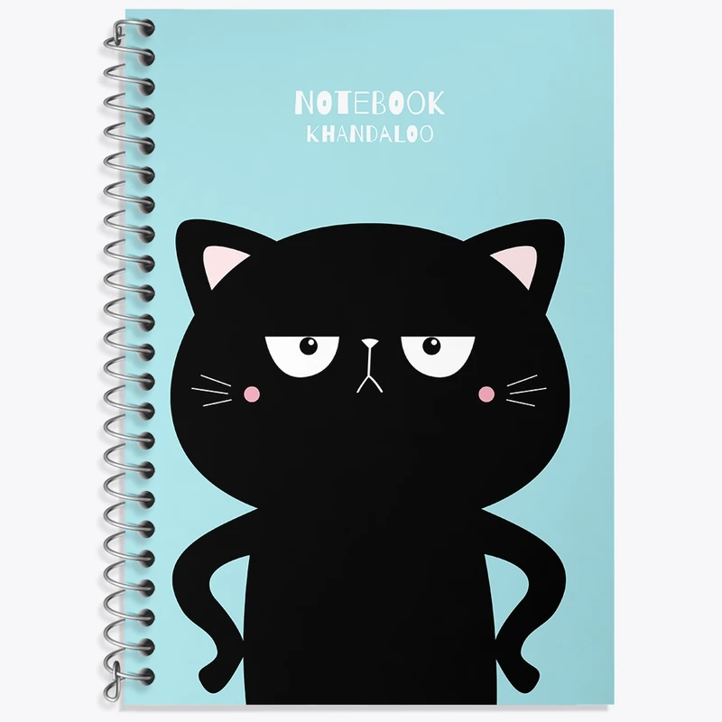 دفتر زبان 50 برگ خندالو مدل سه خط طرح گربه (Cat) کد N849