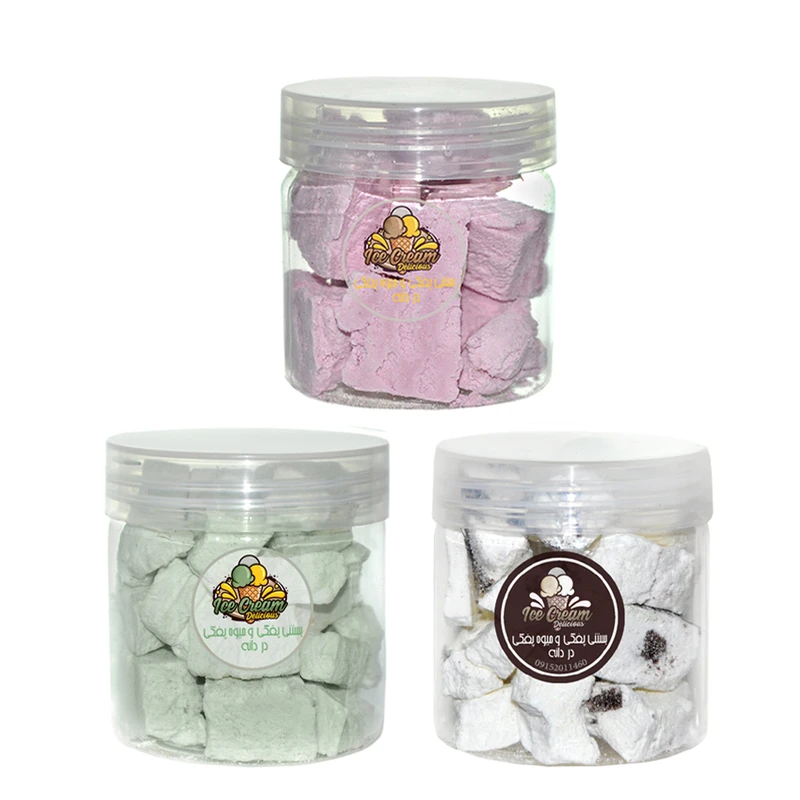 بستنی خشک توت فرنگی و طالبی و کیک وانیل دردانه - 120 گرم بسته 3 عددی