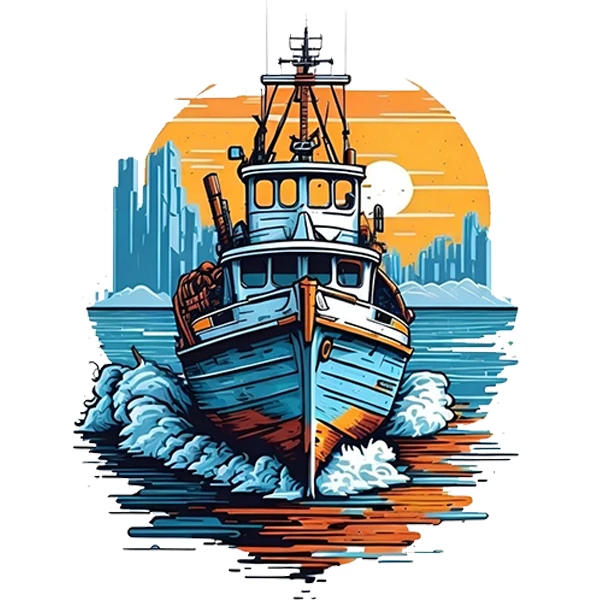 استیکر پارچه و لباس پاد آفرین طرح کشتی کد 4245