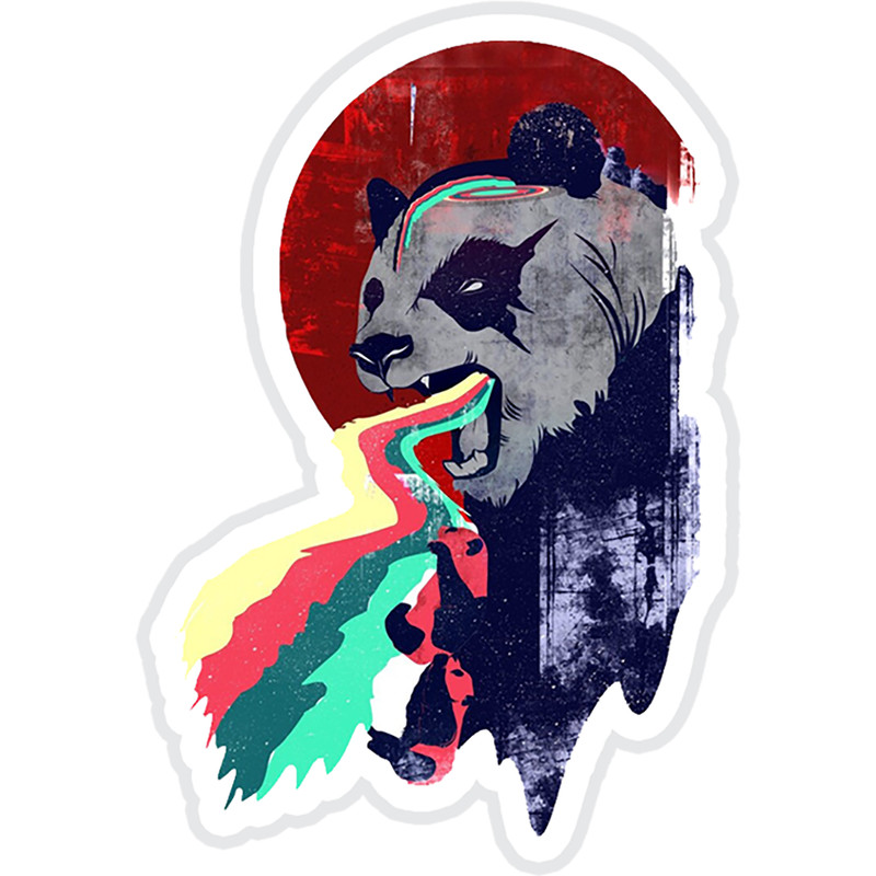 استیکر لپ تاپ طرح Angry Rainbow Panda کدST67