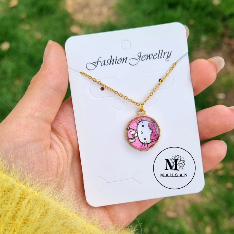 گردنبند دخترانه مدل ست دوستی کیتی بسته 2 عددی