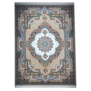 فرش ماشینی فرش مارکت تریتا مدل باغ معلق کد FM 1200 64 زمینه بژ