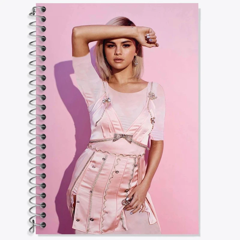 دفتر زبان 50 برگ خندالو مدل دو خط طرح سلنا گومز Selena Gomez کد 19206